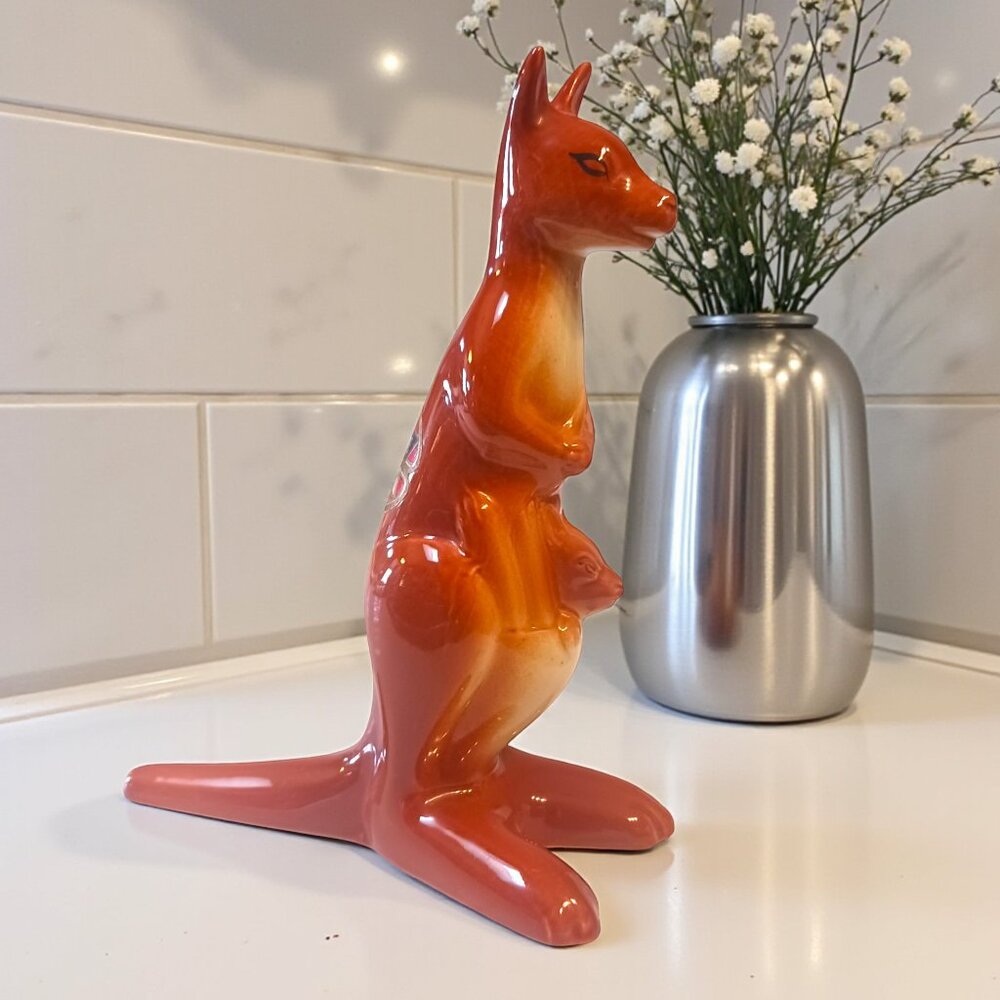 VTG Rynbende Kangaroo Porcelain Decanter Mid Century Dutch Liqueur Bottle Joey